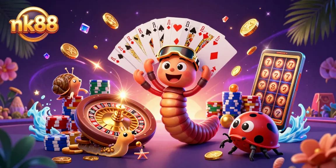Experience fun and excitement at nk88 with our animated dealer and vibrant casino scene.