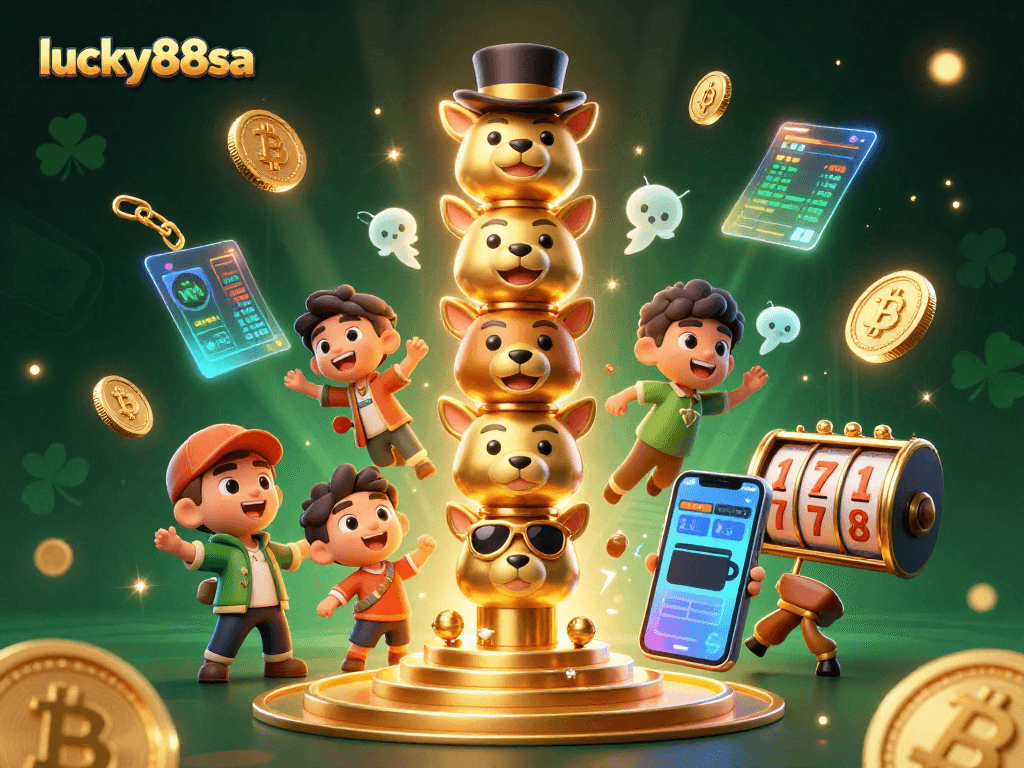 Experience thrilling games at lucky88sa with vibrant casino-themed illustrations showcasing energetic elements.