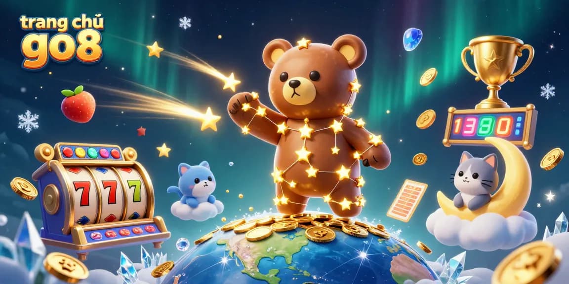 Experience the excitement of trang chủ go8 with immersive casino elements like slot reels and jackpots.