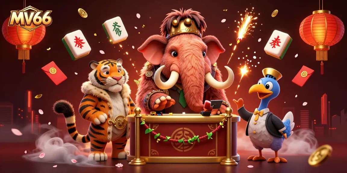 Experience the lively casino atmosphere at MV66 with unique 3D characters and festive decorations.