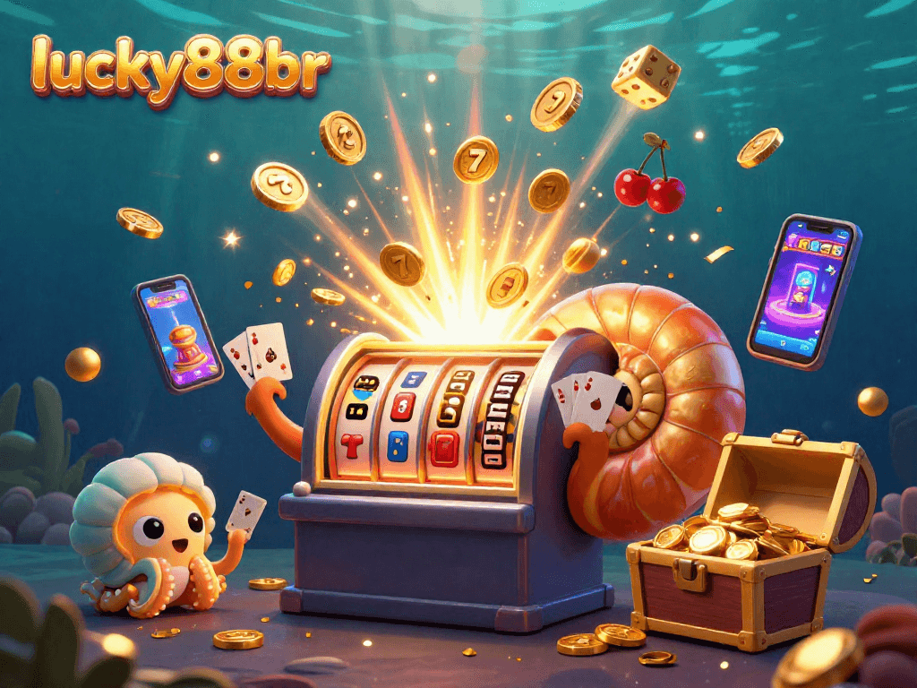 Experience the thrill of lucky88br with a vibrant casino scene featuring a nautilus roulette and jackpot explosion.