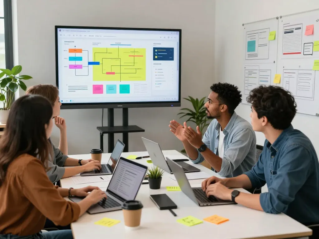 Dynamic collaboration at https://thscrore.com/ in a modern tech workspace