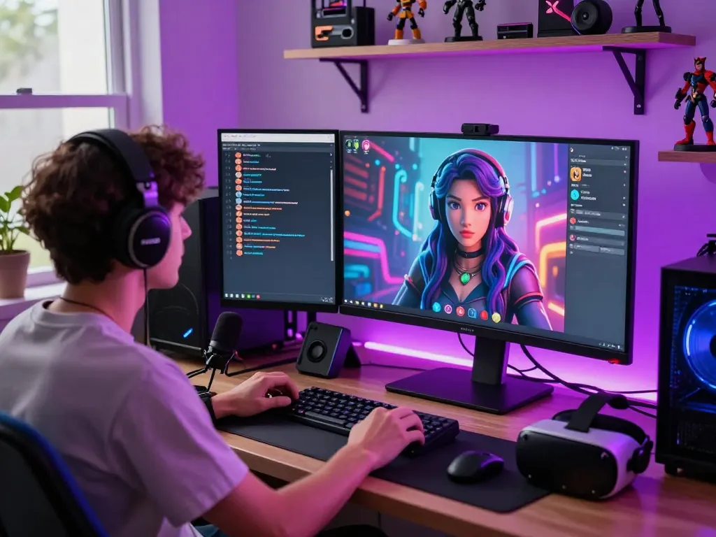 Engaging crushon ai chat experience with vibrant digital setup