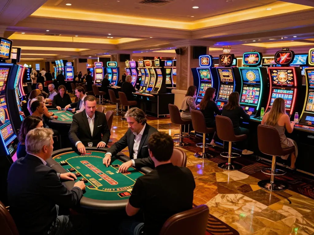 78wim players enjoying a dynamic casino floor experience with blackjack and roulette action.