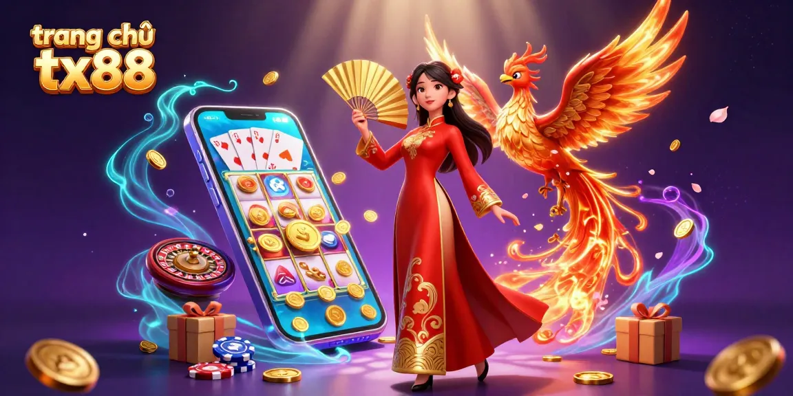 Experience the energy and excitement of trang chủ tx88 with vibrant characters and casino elements.