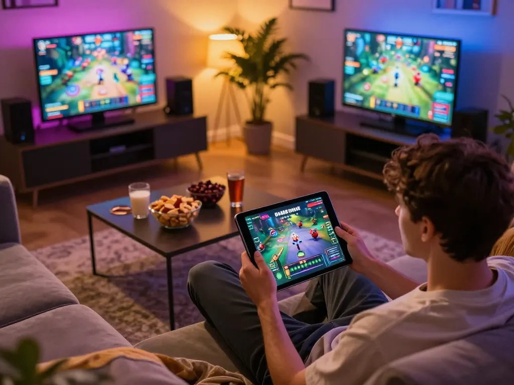 Tải app Dabet for mobile gaming setup with engaging gameplay and snacks
