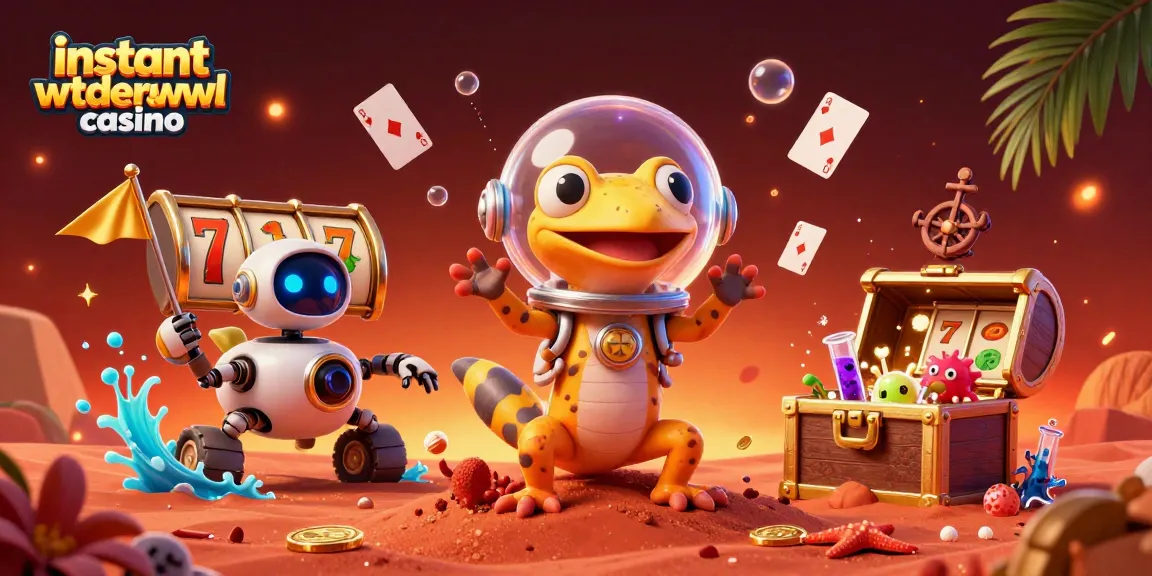 Experience instant withdrawal casino excitement as a Martian gecko discovers a hidden gold oasis!