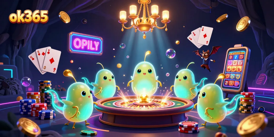 Experience excitement at ok365 with glowing gambling characters and dynamic casino elements.