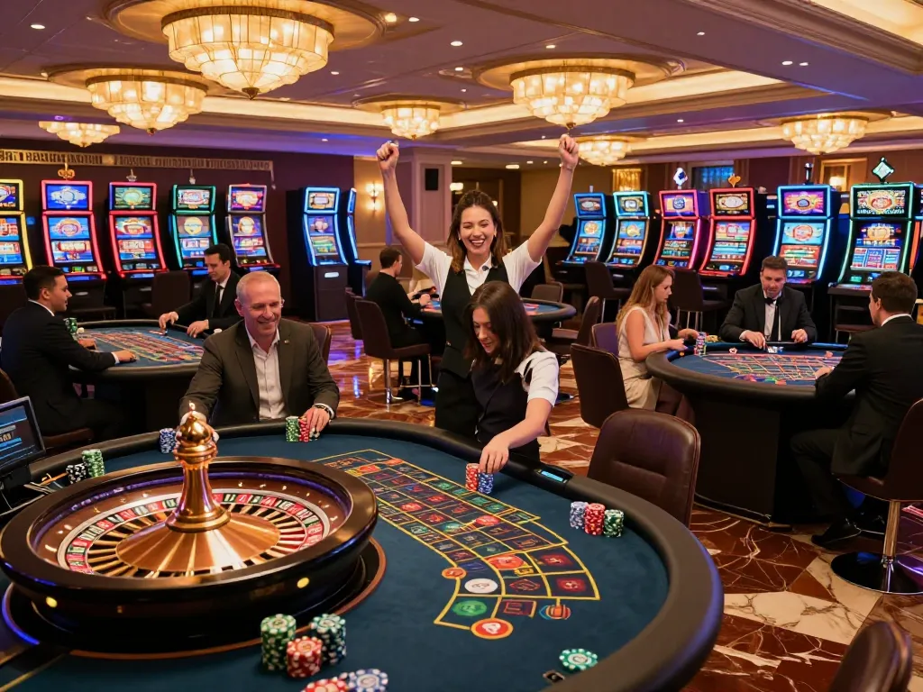 Engaging scene of Nhà cái Da88 with players placing bets at roulette tables, showcasing the vibrant casino atmosphere.