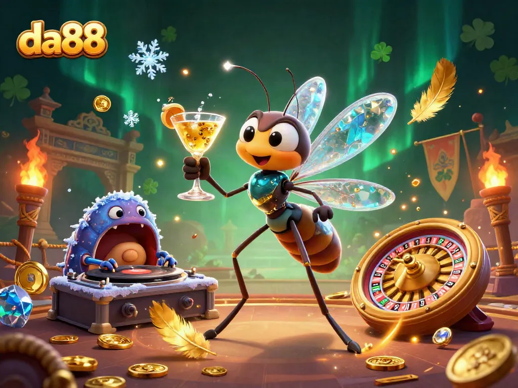 Experience the excitement of da88 casino with vibrant characters and dynamic gaming elements in a thrilling 3D scene.