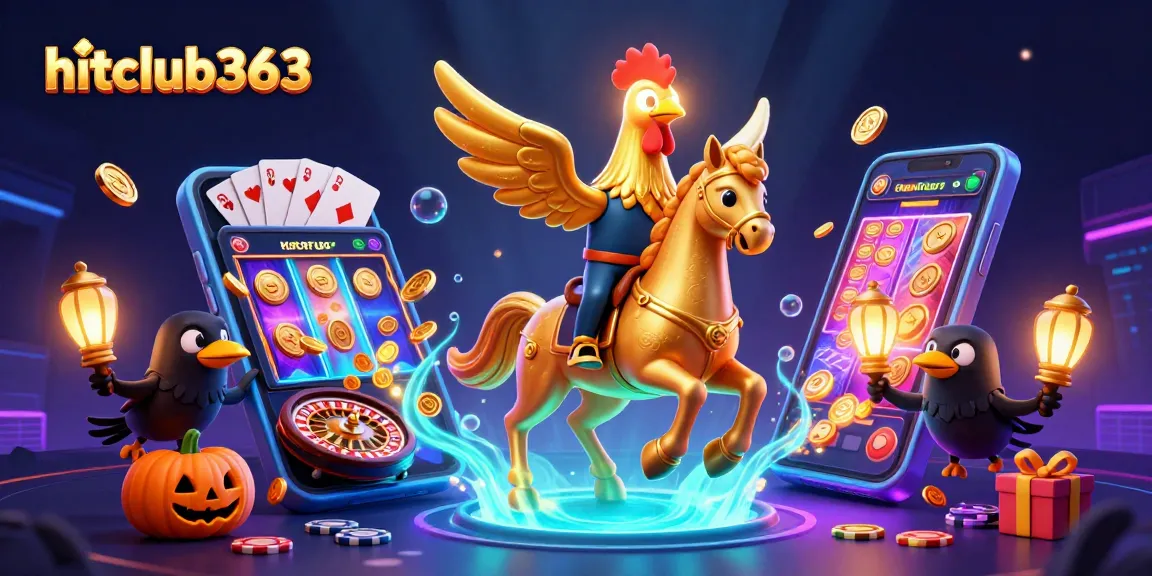 Engage with hitclub363's vibrant online casino scene featuring golden rooster and exciting gaming elements.