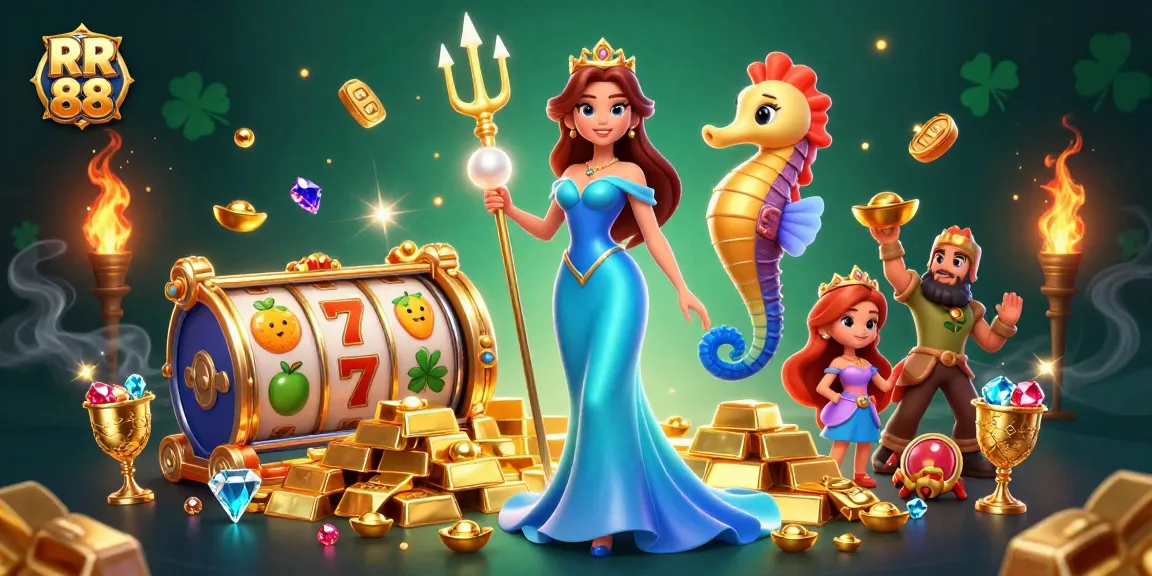 Engage in RR 88's thrilling slot experience surrounded by dazzling treasures and rich visuals.