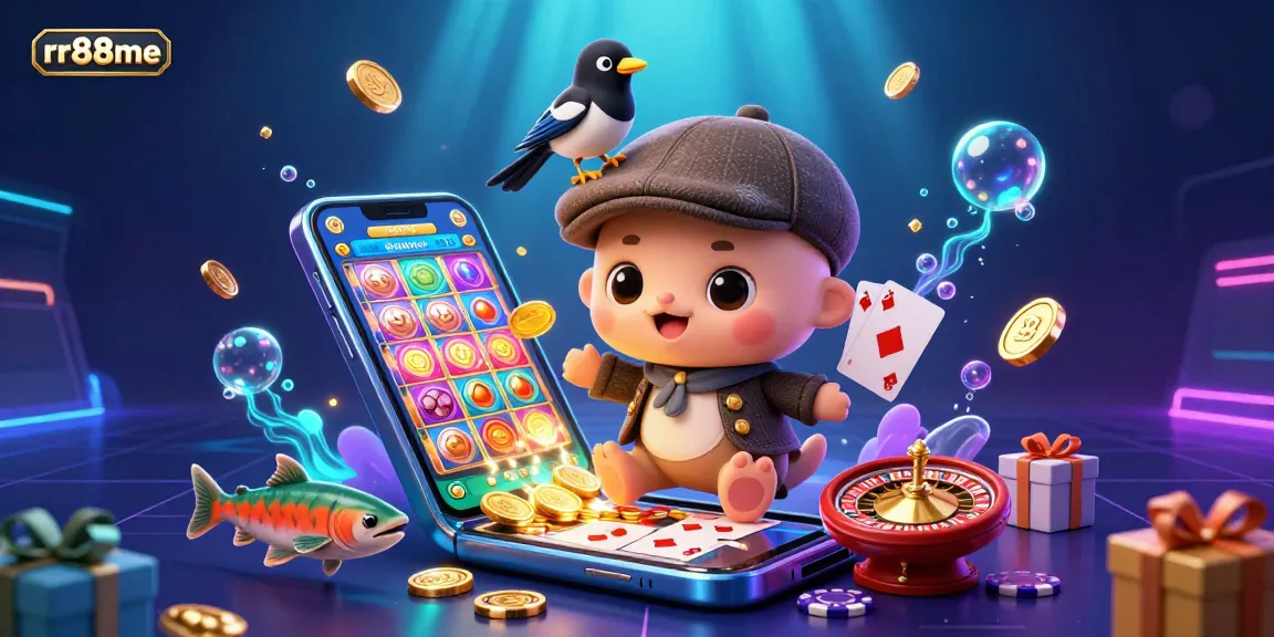 Engage in exciting gameplay at rr88me with a vibrant 3D illustration featuring a magical underwater scene filled with casino elements.