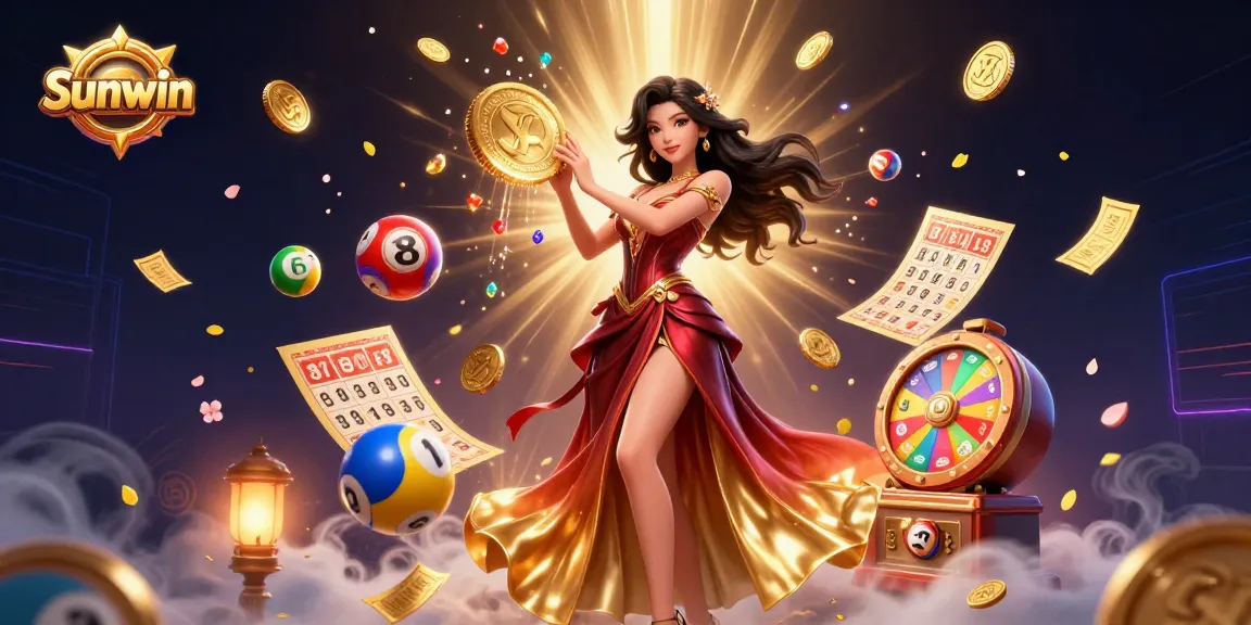 Experience epic wins at Sunwin with an Asian theme, golden coins, and vibrant gaming elements.