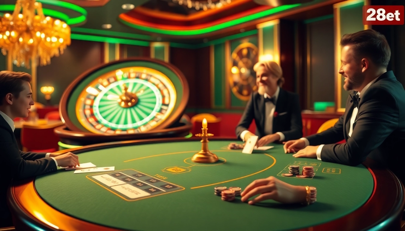 Engage in thrilling poker at 28bet's luxurious online casino interface.