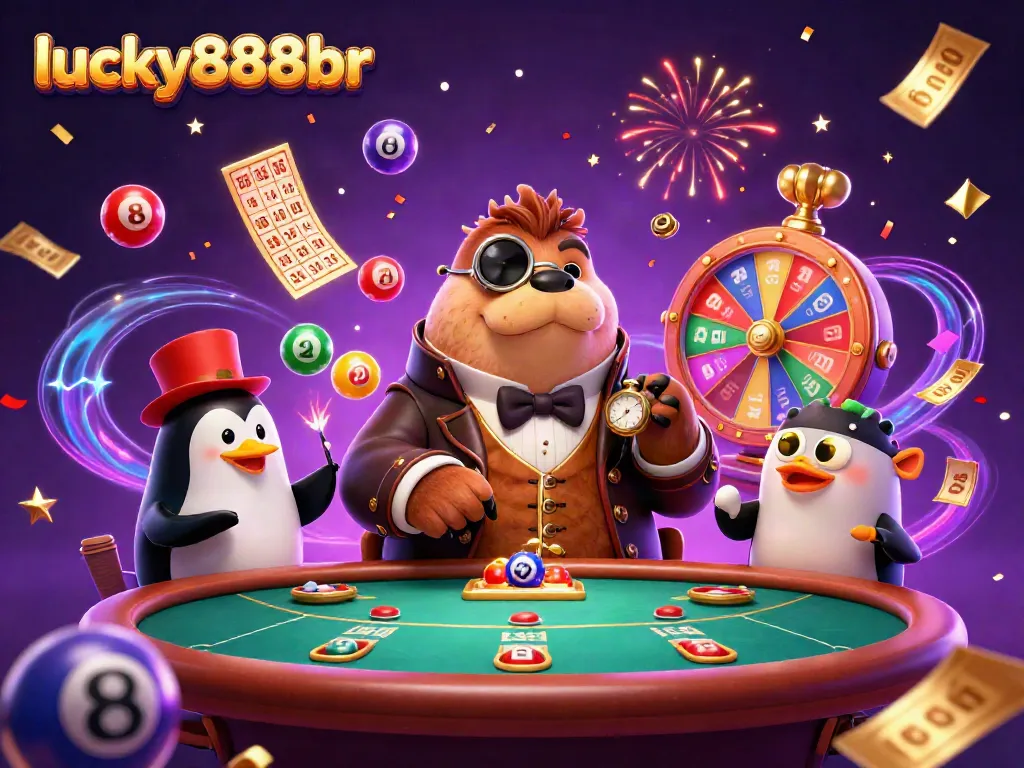 Play exciting games at lucky888br with a jolly walrus, penguin dealer, and pufferfish bluffing.