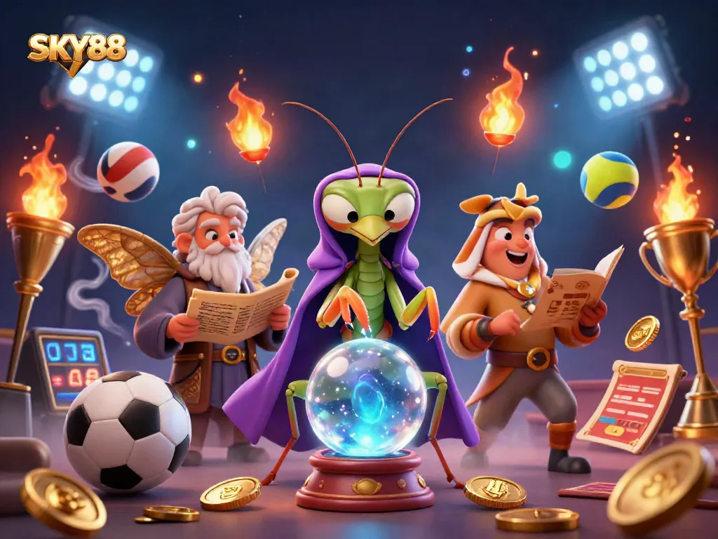 Engage in thrilling gameplay at SKY88 with vibrant sports elements and mystical fortune tellers.