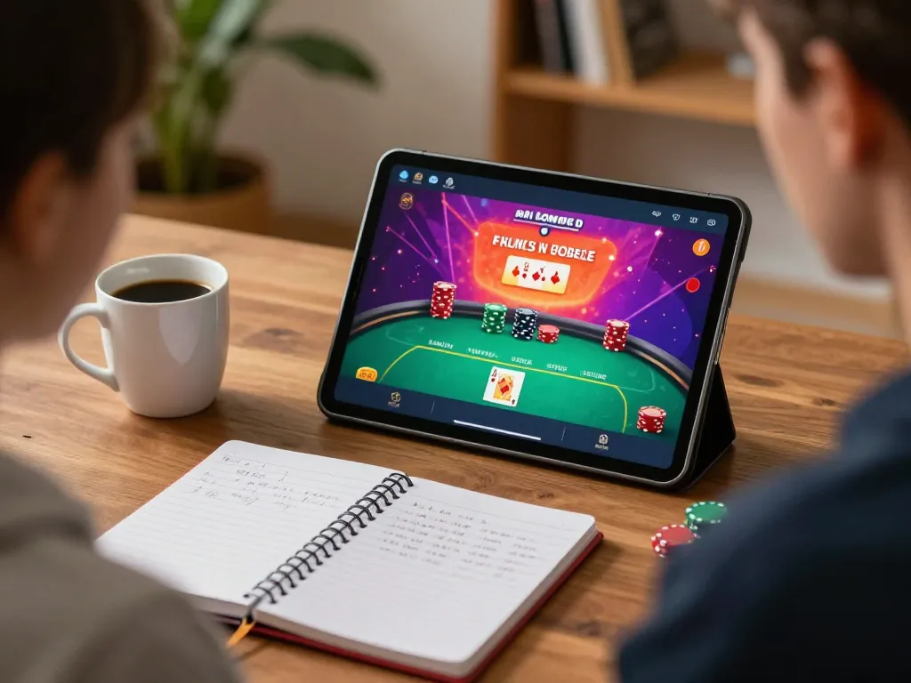Engaging online casino gaming experience showcasing Link nhà cái Lucky88 on a player's tablet.