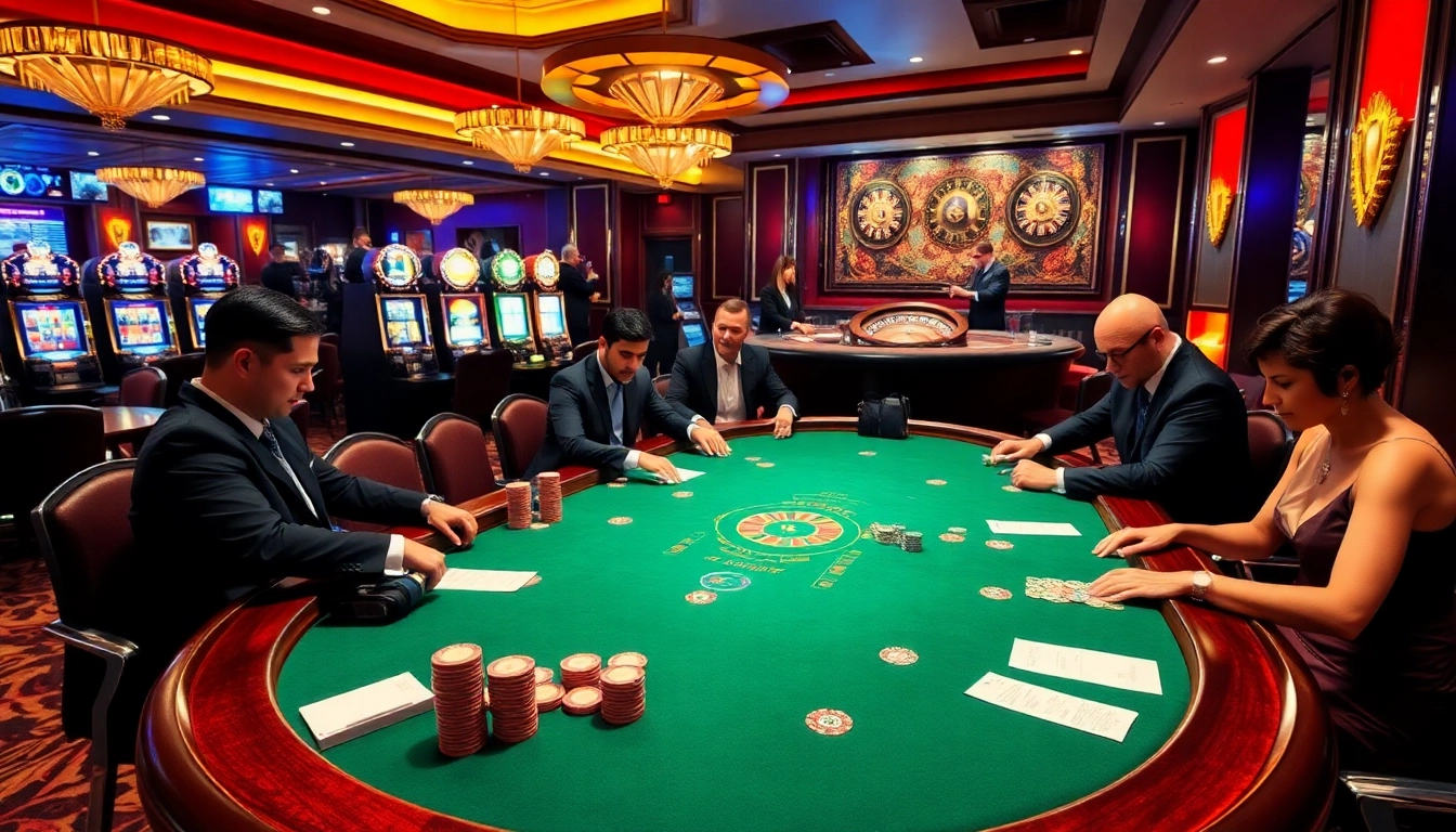KU88 gaming floor with high-stakes poker action and vibrant casino atmosphere.