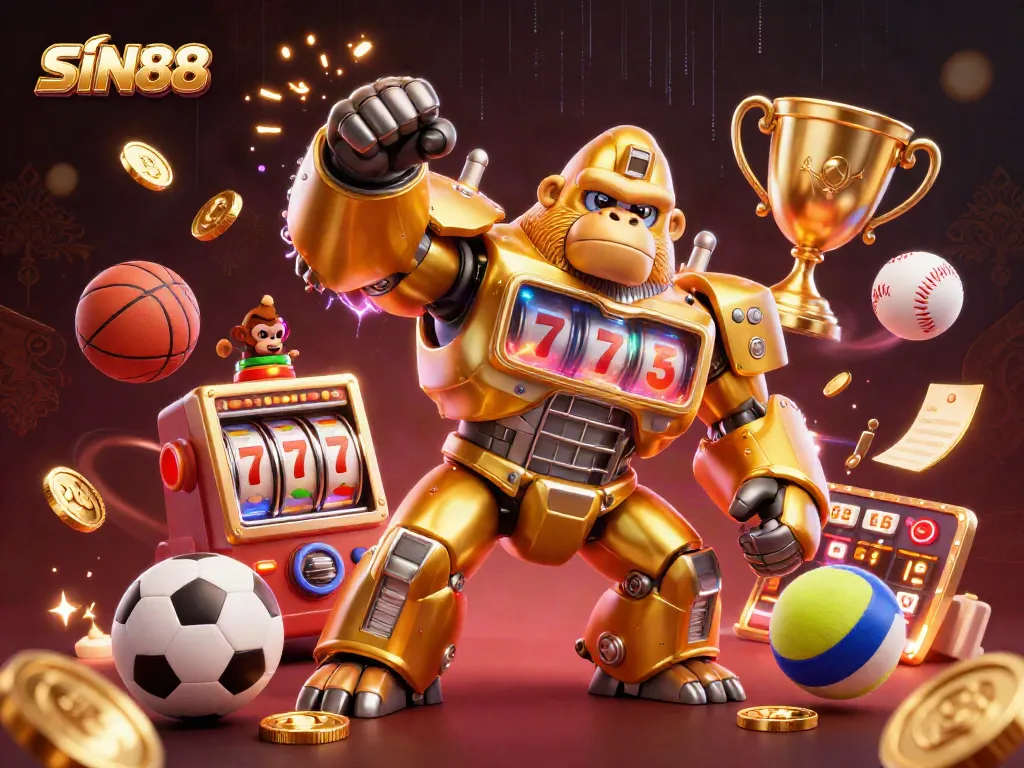 Experience thrilling moments at SIN88 with dynamic sports betting elements and an exciting gorilla mech.