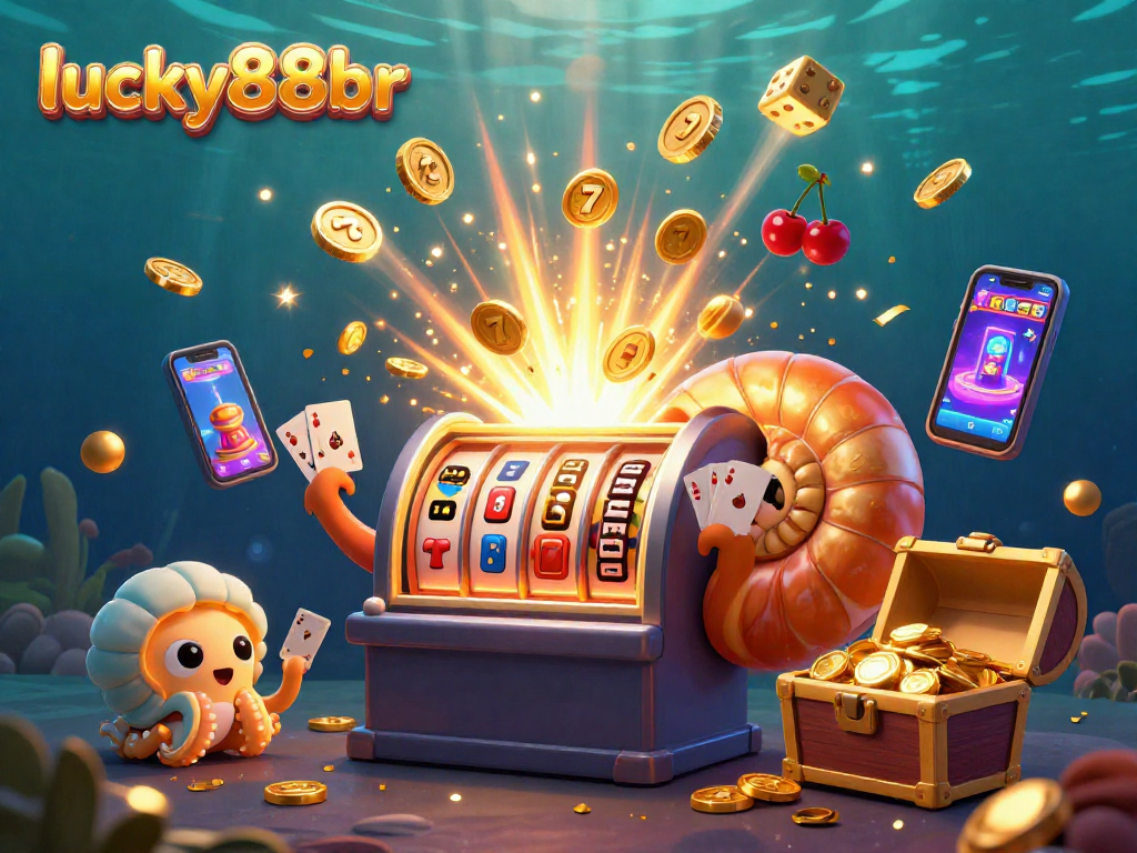 Experience the thrill of lucky88br with a vibrant casino scene featuring a nautilus roulette and jackpot explosion.