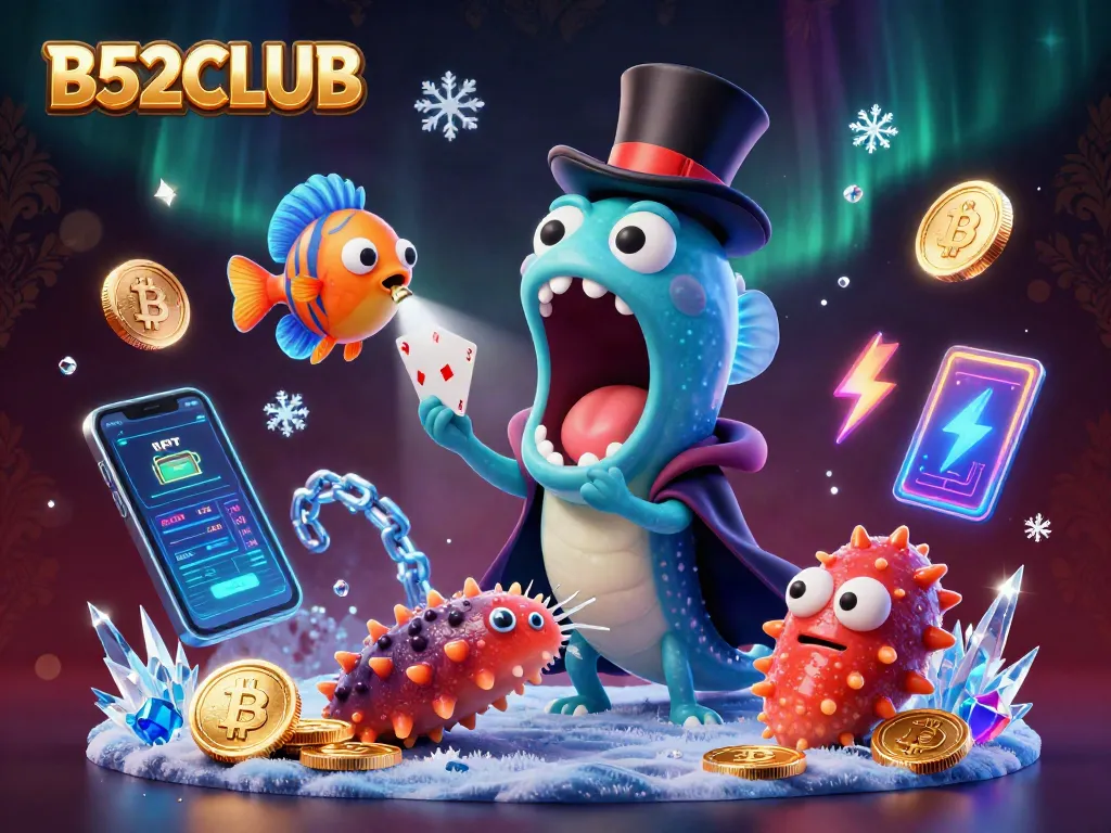 Engage in thrilling gameplay at B52CLUB with vibrant deep-sea characters showcasing magical moments.