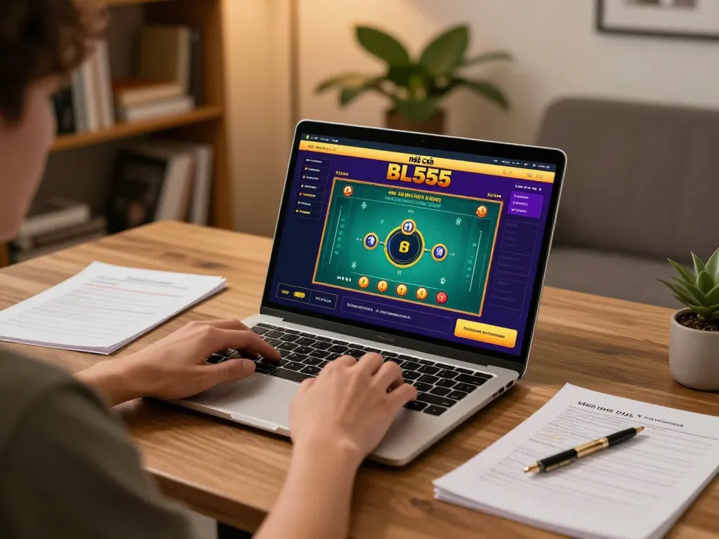 Engaging online gaming session with Nhà cái BL555 featuring live dealer gameplay and strategic notes.