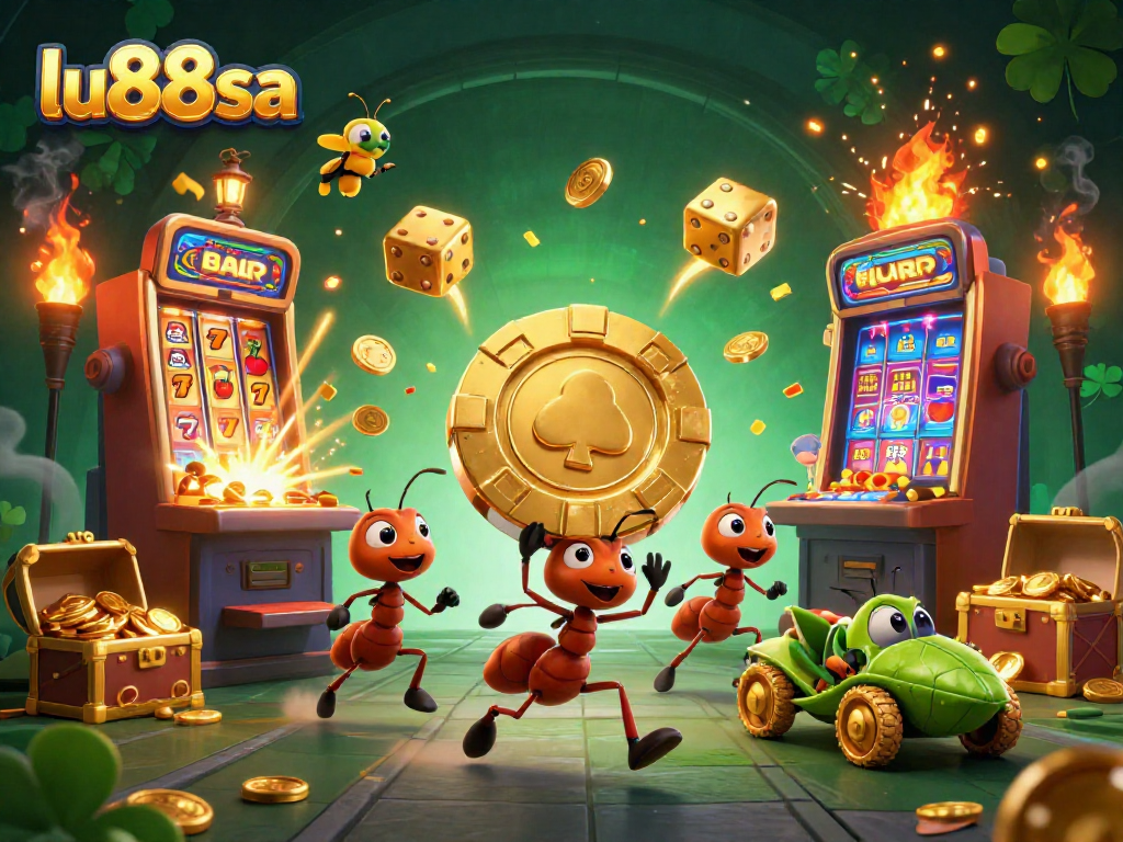 Experience the thrilling heist adventure with lu88sa as ants and insects raid the casino.