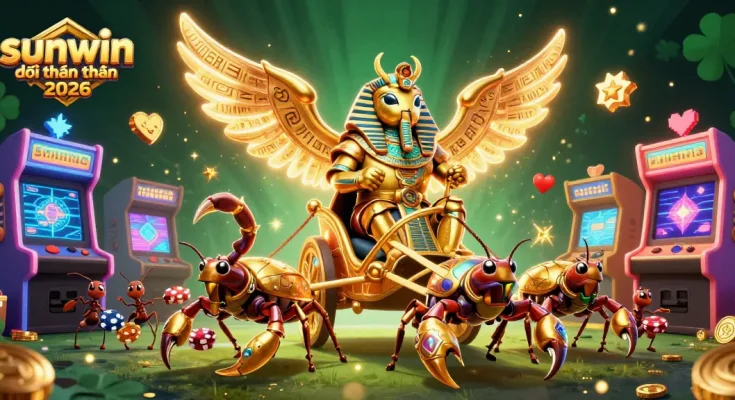Experience sunwin đổi thưởng 2026 with vibrant 3D illustration showcasing thrilling casino elements and dynamic gameplay.