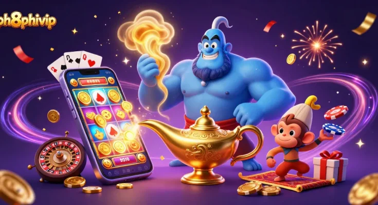 Experience thrilling gaming action at ph8phivip with a vibrant 3D casino scene.