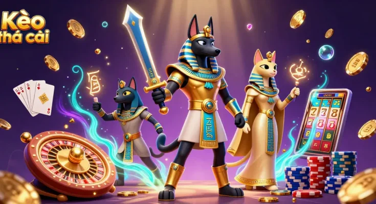 Bet on Kèo nhà cái insights while experiencing thrilling casino elements in a vibrant scene.